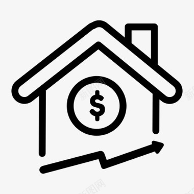 房价上涨房产房地产图标图标