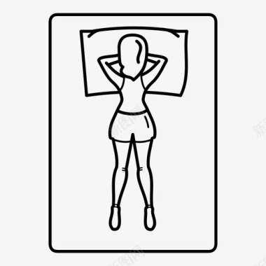 女性睡姿腹部女性图标图标