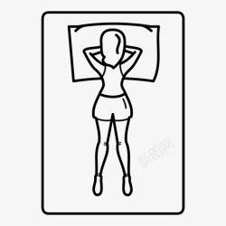睡姿图标女性睡姿腹部女性图标高清图片
