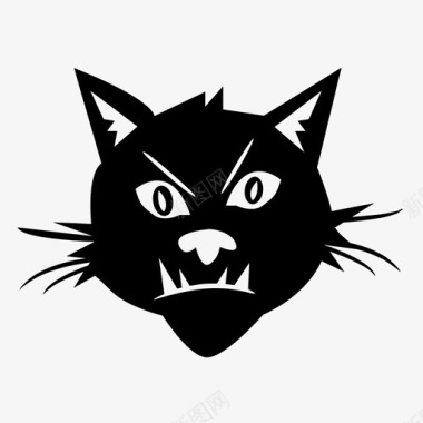 卑鄙的猫坏的黑色的图标图标