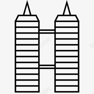 展览展示公司双摩天大楼大楼公司图标图标