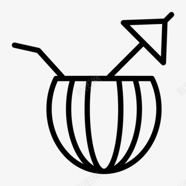 椰子汁果汁饮料图标图标