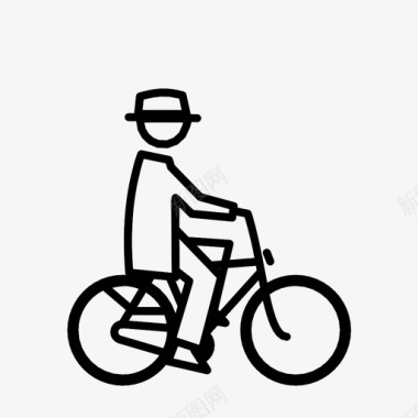 骑自行车的老人骑自行车的人骑车图标图标