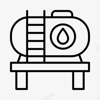 加油车的油罐石油钻机工厂工业图标图标