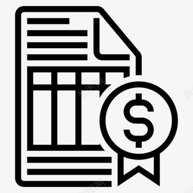 商业计划书批准书财务信函图标图标