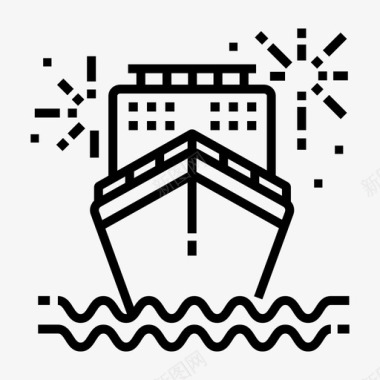 邮轮海上轮船图标图标