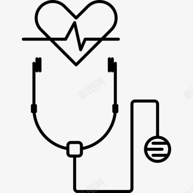 医院听诊器医疗保健听诊器保重图标图标