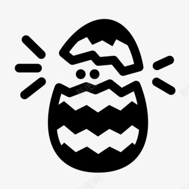 复活节蛋碎蛋蛋壳图标图标