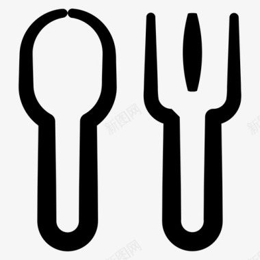 勺子和叉子餐厅勺子叉图标图标