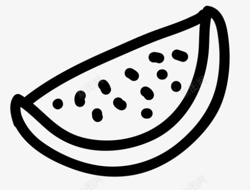 手绘素材西瓜食品水果图标图标