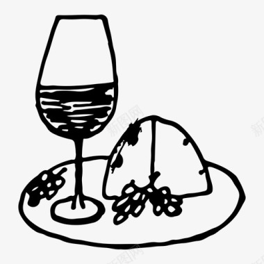 采购产品葡萄酒和点心葡萄酒和点心奶酪图标图标