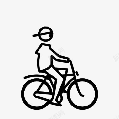 骑自行车的男孩自行车男人图标图标