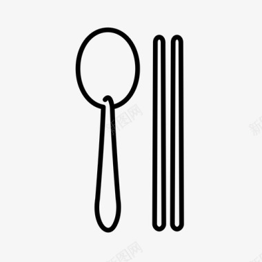 采购产品勺子和筷子餐具吃的图标图标
