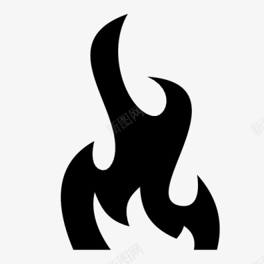 时髦的火焰燃烧的火图标图标