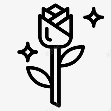 婚礼设计玫瑰花朵花瓣图标图标