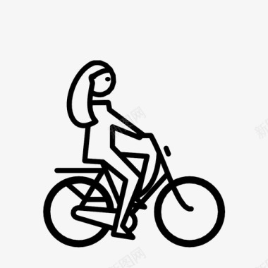 骑自行车的女人骑车的女人自行车图标图标