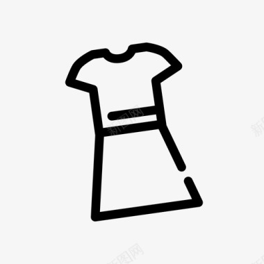 短袖连衣裙服装时尚图标图标