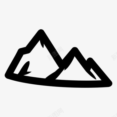 素描山山高度风景图标图标