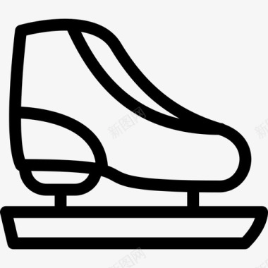 溜冰靴运动套装直线型图标图标