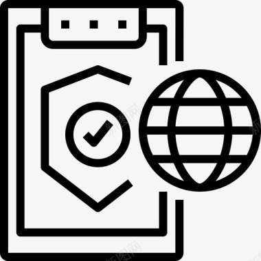 互联网商务全球互联网保护图标图标