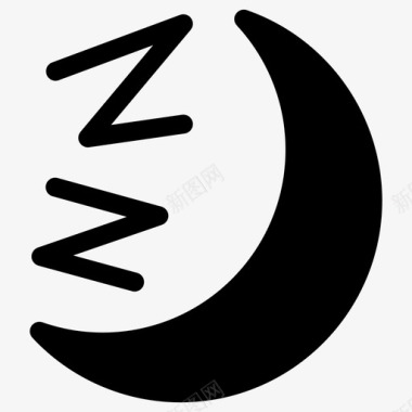 睡觉月亮夜晚图标图标