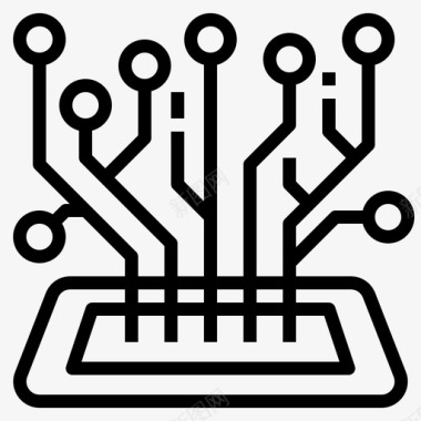 未来素材移动技术电路数字图标图标