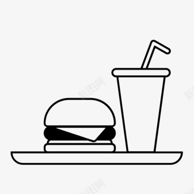 快乐套餐汉堡午餐图标图标