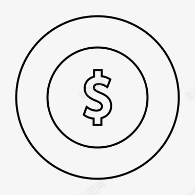 银行家美元硬币钱图标图标
