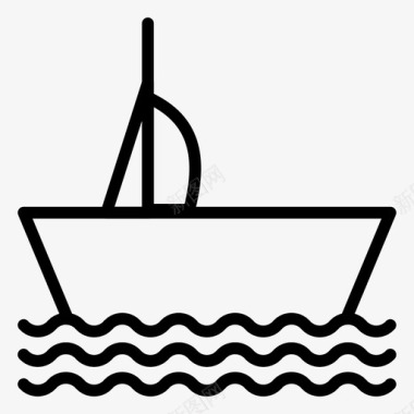 旅游线路船游船运输图标图标