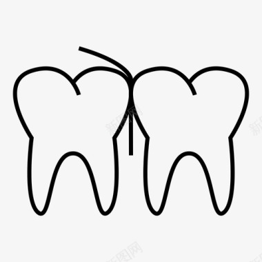 牙线清洁牙齿牙齿牙齿图标图标