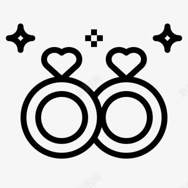 结婚戒指珠宝爱情图标图标