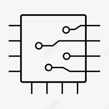 日用品混合芯片计算机连接图标图标