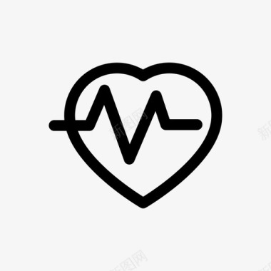 心电脉搏心电图心脏图标图标