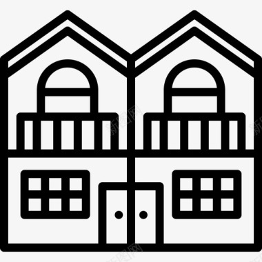 复式房子立体图复式建筑建筑房产图标图标