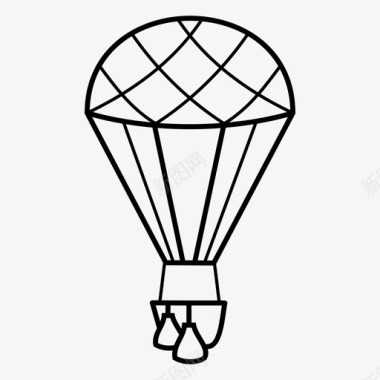 热气球空中旅行飞艇图标图标