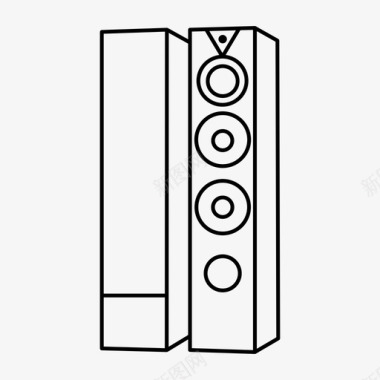 低音扬声器高保真扬声器音乐图标图标