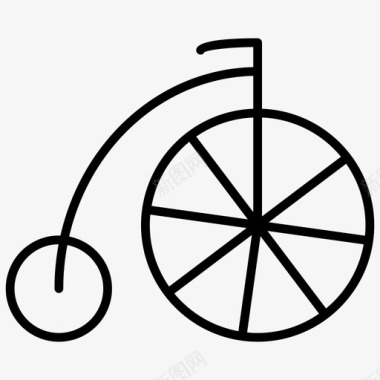 复古自行车自行车便士硬币图标图标