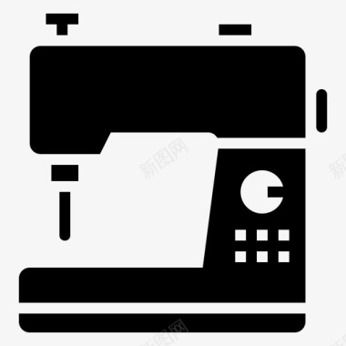 缝纫机裁缝家用电器雕刻图标图标