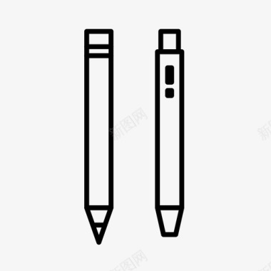 铅笔和钢笔圆珠笔绘图图标图标