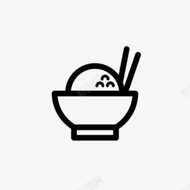 饭碗筷子食物图标图标