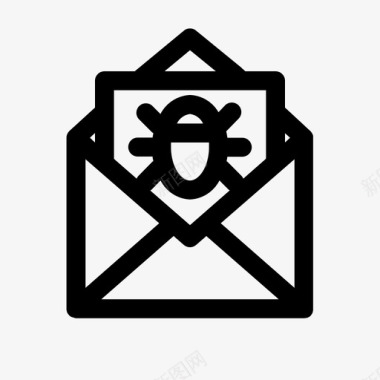 垃圾邮件恶意软件病毒攻击图标图标