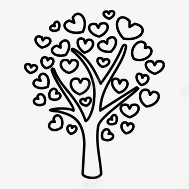 大自然爱情树家庭树心形树图标图标