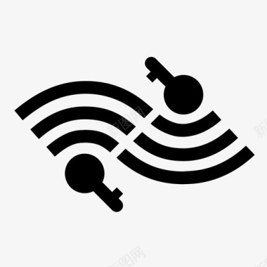 波形旋涡wifi键连接密码图标图标