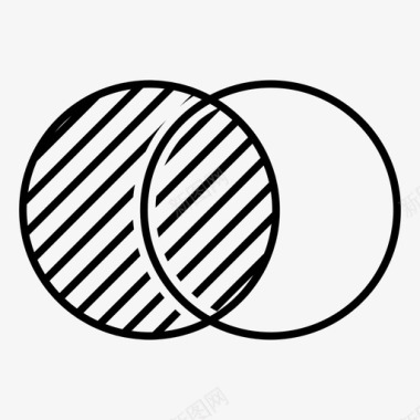 单个矢量素材维恩图左圆圈单个区域左侧图标图标