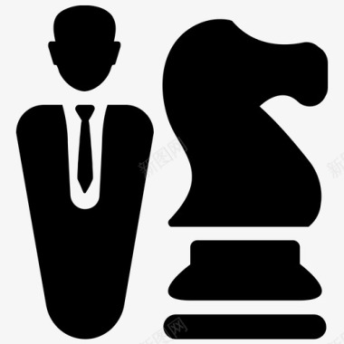 商业战略规划象棋领导图标图标