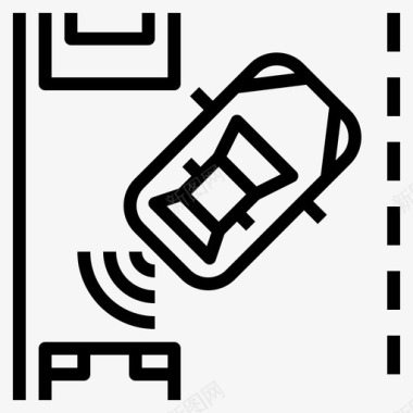 传感器自动停车人工智能自动驾驶仪图标图标