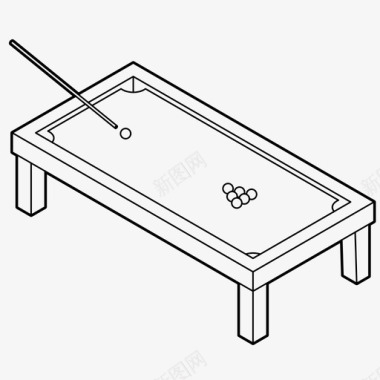台球球杆台球桌台球娱乐图标图标