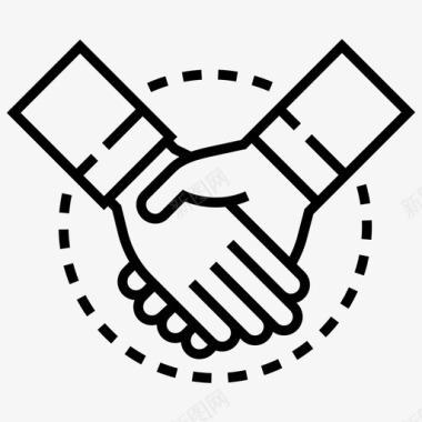 外国商务合作合作协议握手图标图标