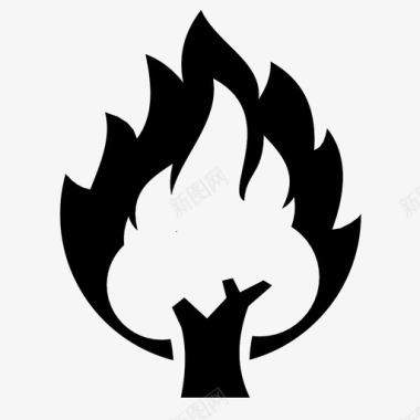 火树燃烧野火图标图标