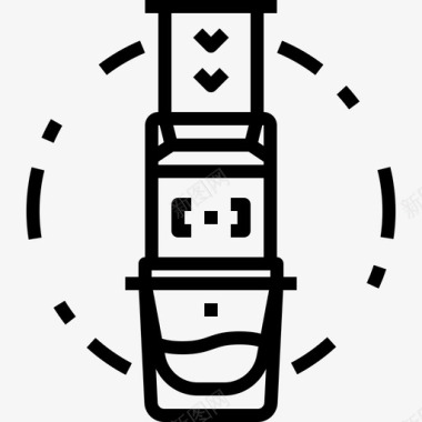 米色袋装咖啡浓缩咖啡压榨机咖啡饮料图标图标